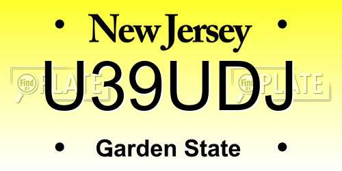 U39UDJ New Jersey License Plate