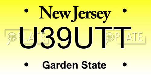 U39UTT New Jersey License Plate