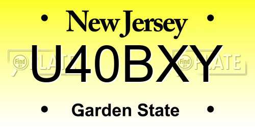 U40BXY New Jersey License Plate