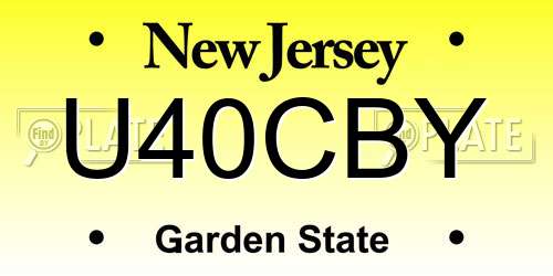 U40CBY New Jersey License Plate