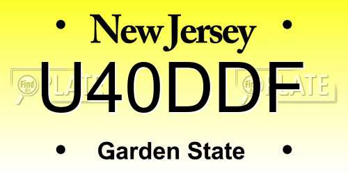 U40DDF New Jersey License Plate