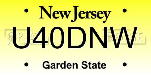 U40DNW New Jersey License Plate