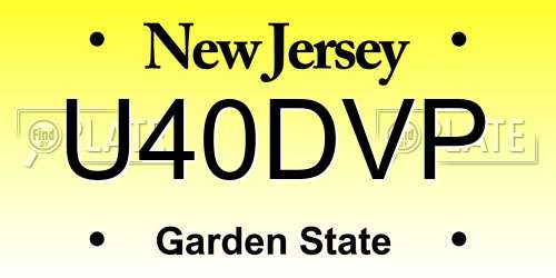 U40DVP New Jersey License Plate