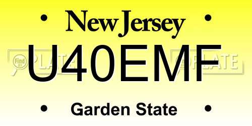 U40EMF New Jersey License Plate