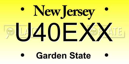 U40EXX New Jersey License Plate
