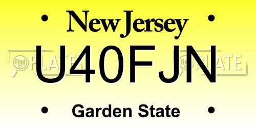 U40FJN New Jersey License Plate