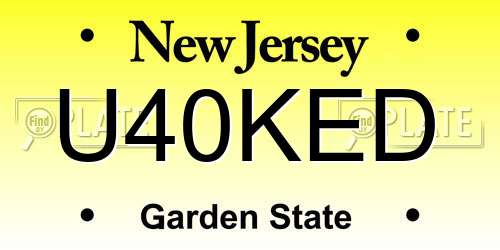 U40KED New Jersey License Plate