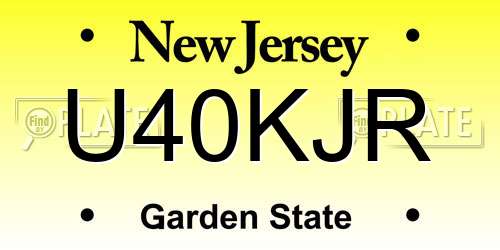 U40KJR New Jersey License Plate