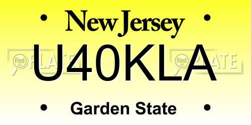 U40KLA New Jersey License Plate