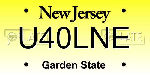 U40LNE New Jersey License Plate