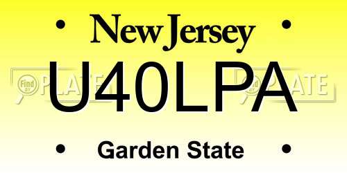 U40LPA New Jersey License Plate