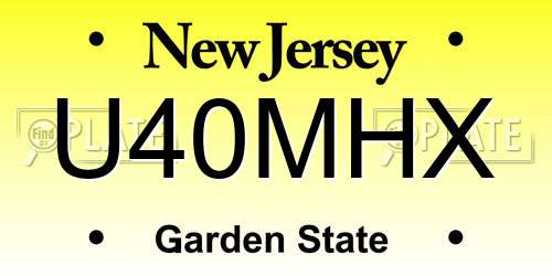 U40MHX New Jersey License Plate