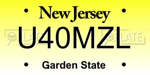 U40MZL New Jersey License Plate