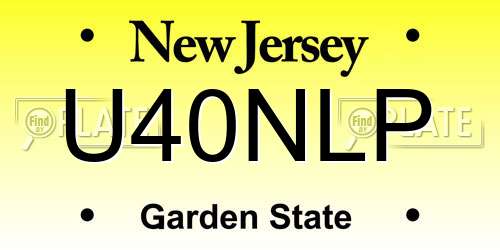 U40NLP New Jersey License Plate