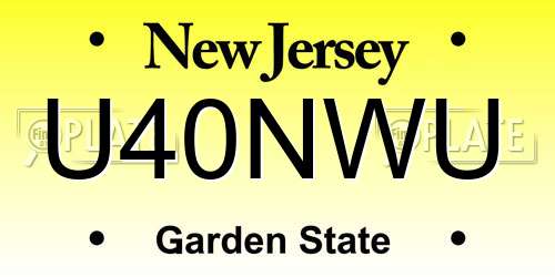 U40NWU New Jersey License Plate