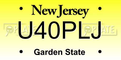 U40PLJ New Jersey License Plate