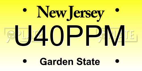U40PPM New Jersey License Plate