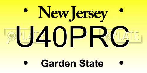 U40PRC New Jersey License Plate