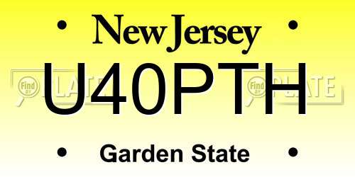 U40PTH New Jersey License Plate