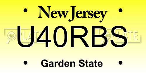 U40RBS New Jersey License Plate