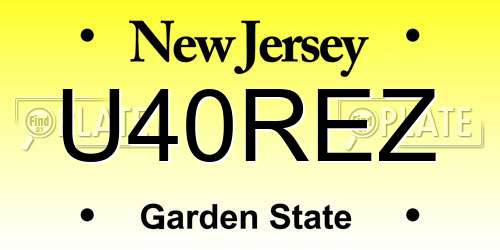 U40REZ New Jersey License Plate