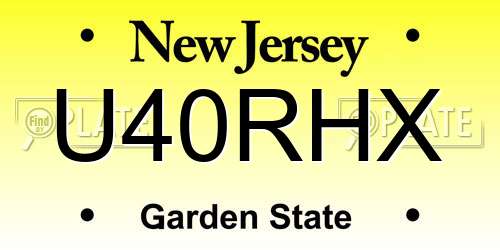 U40RHX New Jersey License Plate