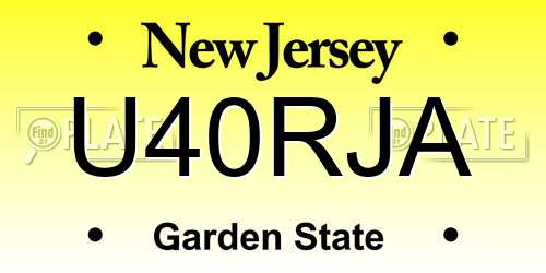 U40RJA New Jersey License Plate