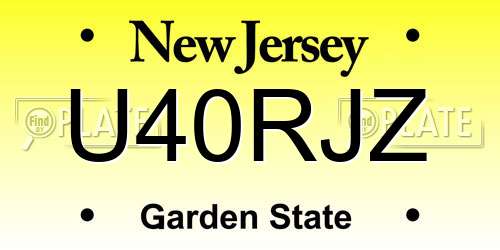 U40RJZ New Jersey License Plate