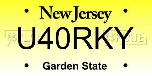 U40RKY New Jersey License Plate