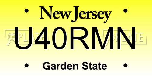 U40RMN New Jersey License Plate