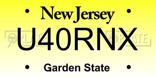 U40RNX New Jersey License Plate