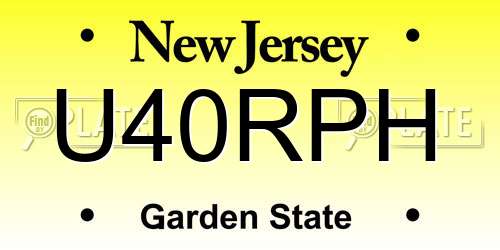 U40RPH New Jersey License Plate