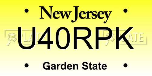 U40RPK New Jersey License Plate