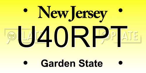 U40RPT New Jersey License Plate