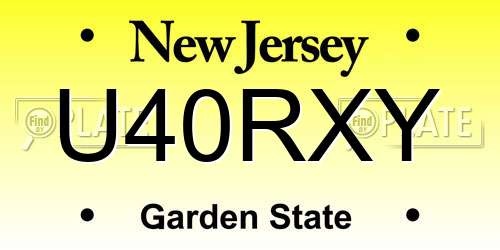 U40RXY New Jersey License Plate