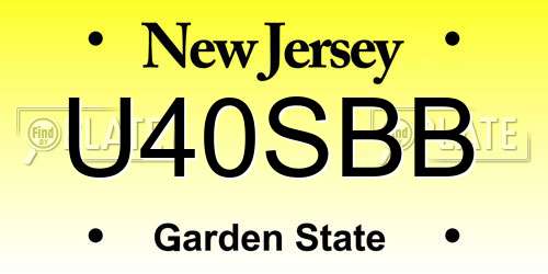 U40SBB New Jersey License Plate
