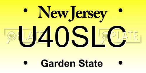 U40SLC New Jersey License Plate