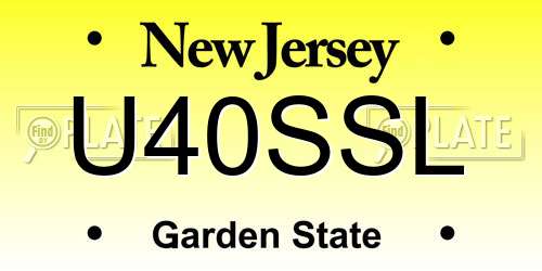 U40SSL New Jersey License Plate
