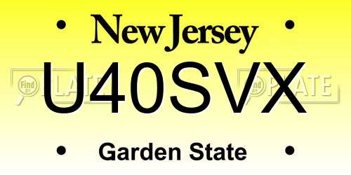 U40SVX New Jersey License Plate