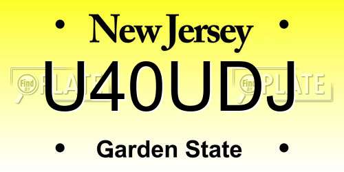 U40UDJ New Jersey License Plate