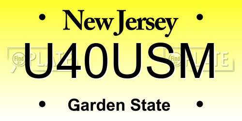 U40USM New Jersey License Plate