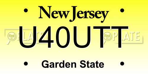 U40UTT New Jersey License Plate