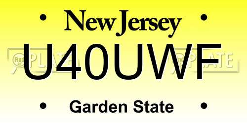 U40UWF New Jersey License Plate