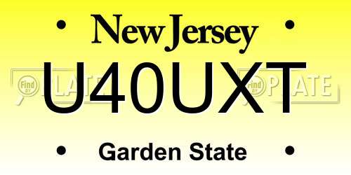 U40UXT New Jersey License Plate