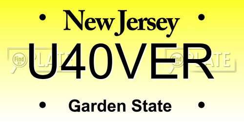 U40VER New Jersey License Plate