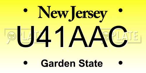 U41AAC New Jersey License Plate