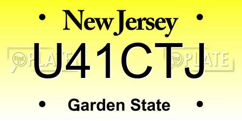 U41CTJ New Jersey License Plate