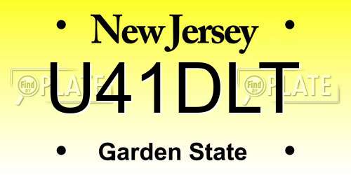 U41DLT New Jersey License Plate
