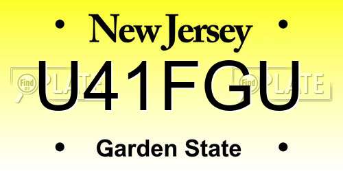 U41FGU New Jersey License Plate