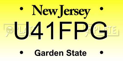 U41FPG New Jersey License Plate